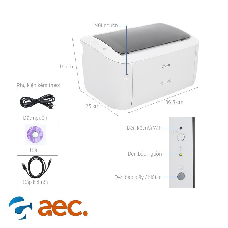 [Trả góp 0%]Máy in laser WIFI Canon CLASS LBP6030W