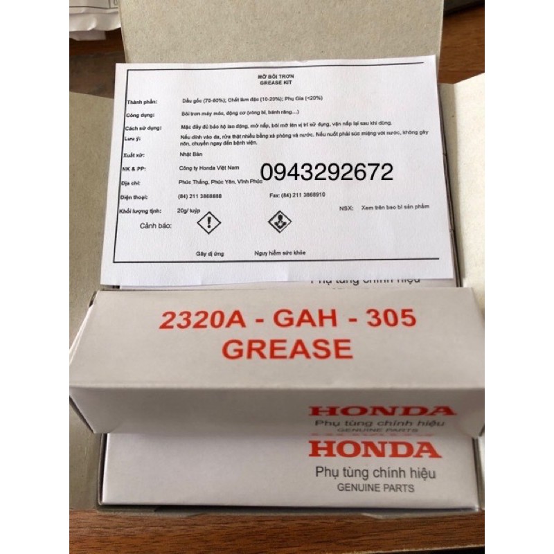 Mỡ bôi trơn chịu nhiệt HONDA zin