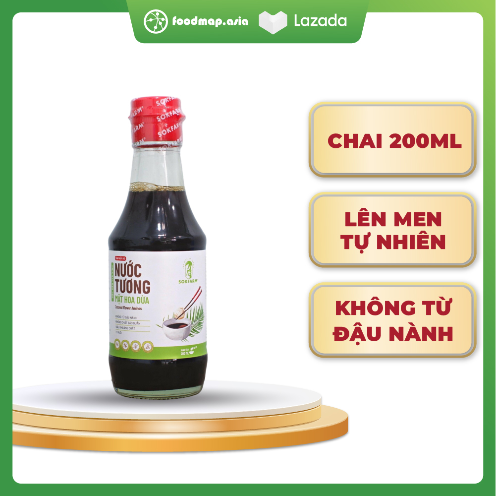 Nước tương mật hoa dừa - sokfarm - chai 200ml