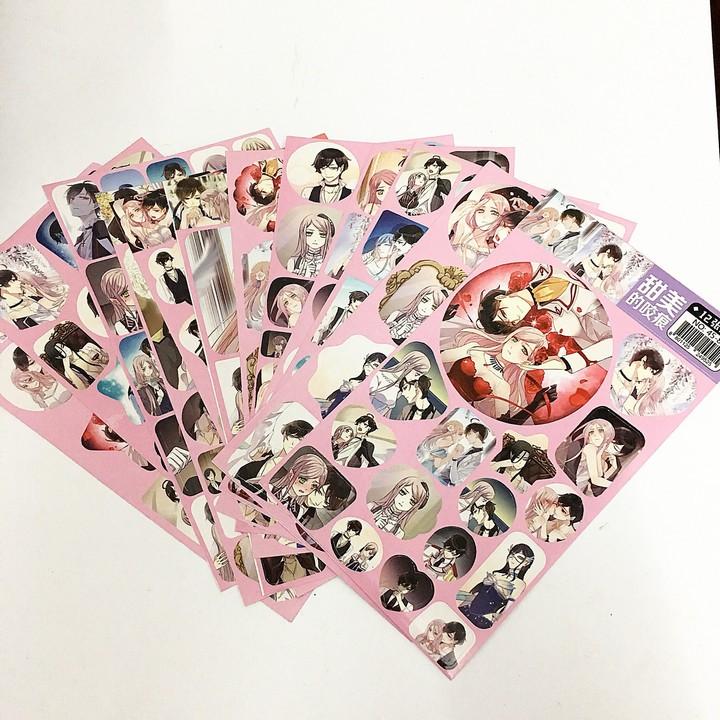 Ảnh dán 12 tấm sticker Vết Cắn Ngọt Ngào album ảnh dán anime idol dễ thương