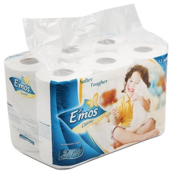 Giấy Cuộn Vệ Sinh Emos. Lốc 12 Cuộn
