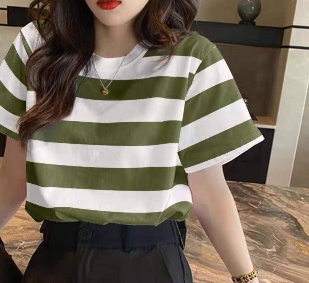 Áo thun kẻ sọc ngang chữ READTHIS T044