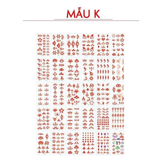 Combo 30 tấm hình xăm dán chu sa dán trán phong cách cổ trang trung quốc đẹp dễ thương