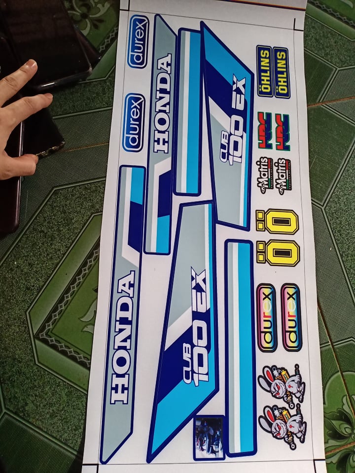 Tem rời Dream 100ex xanh