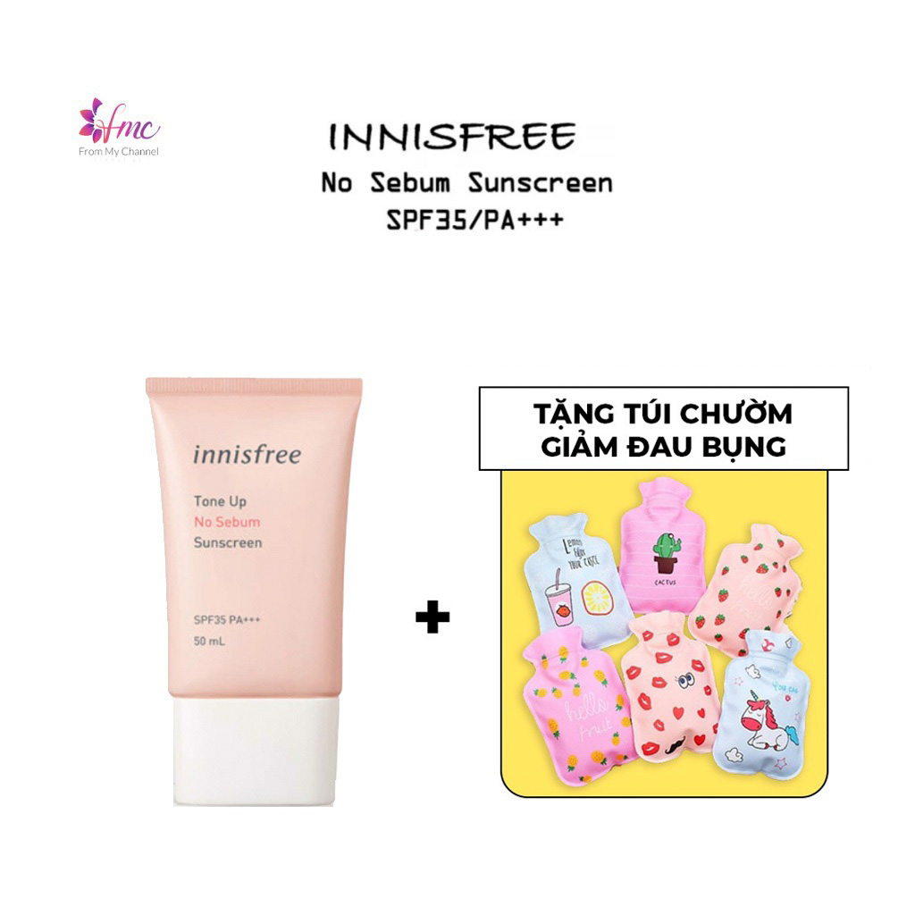 [MUA 1 TẶNG 1] Kem Chống Nắng Dành Cho Da Dầu Và Nhạy Cảm Innisfree No Sebum Sunscreen SPF35/PA+++ 50ml + Tặng 1 túi chườm giảm đau bụng
