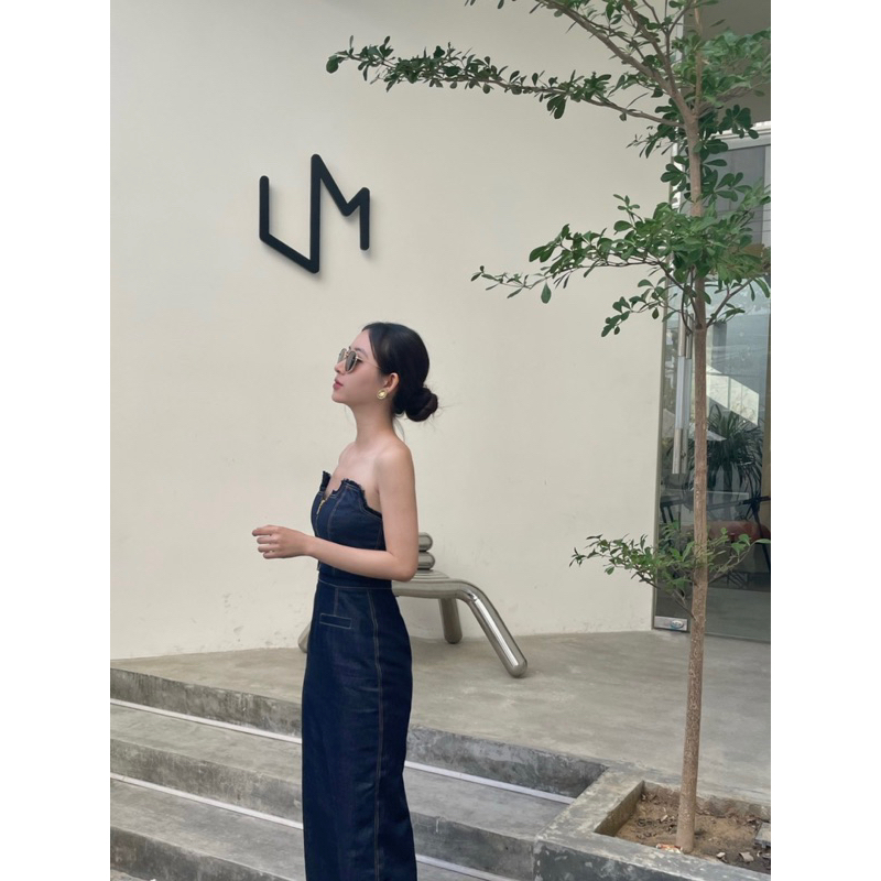 LILLIE | Set váy jean cup ngực