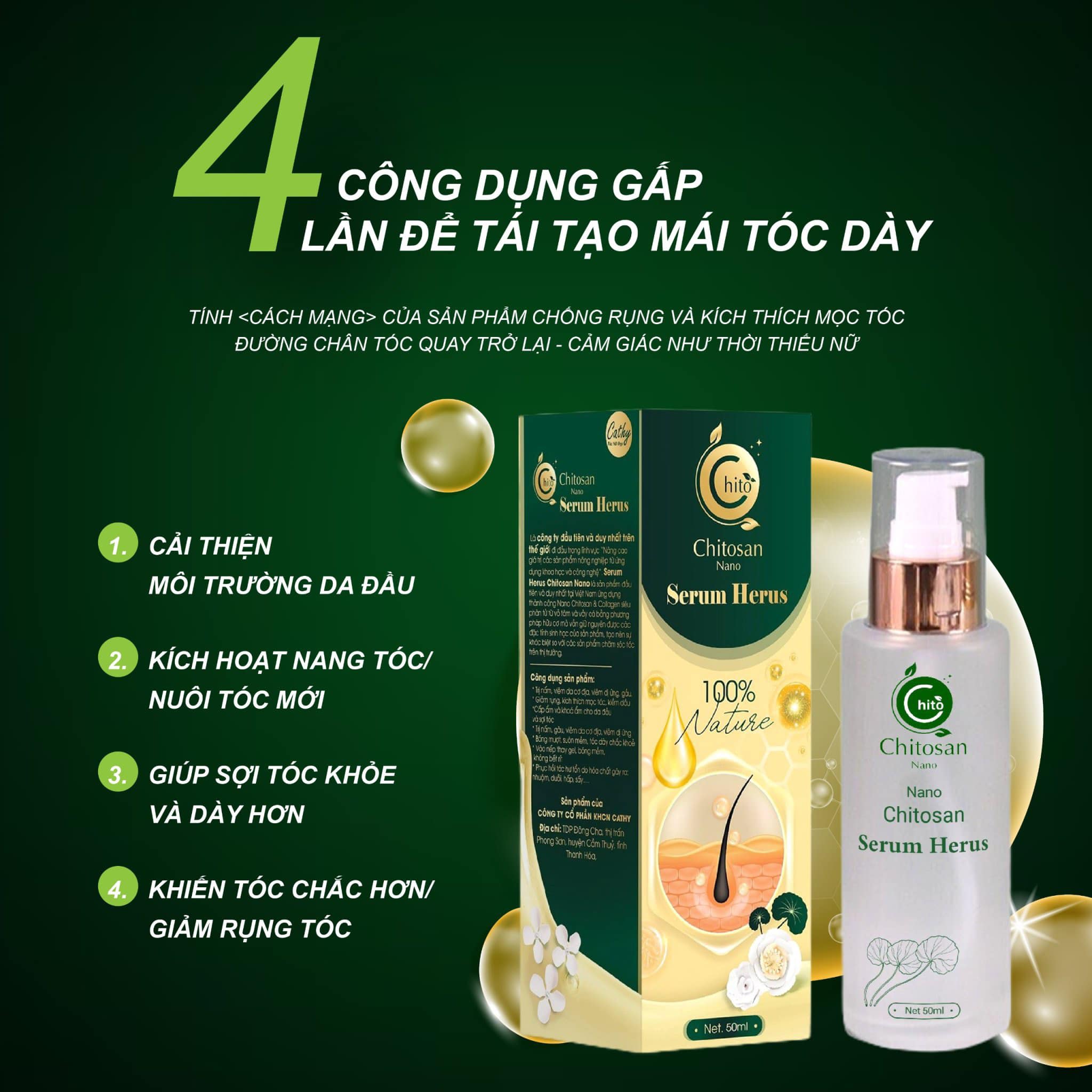 Serum Dưỡng Tóc Herus Nano Chitosan 50ml