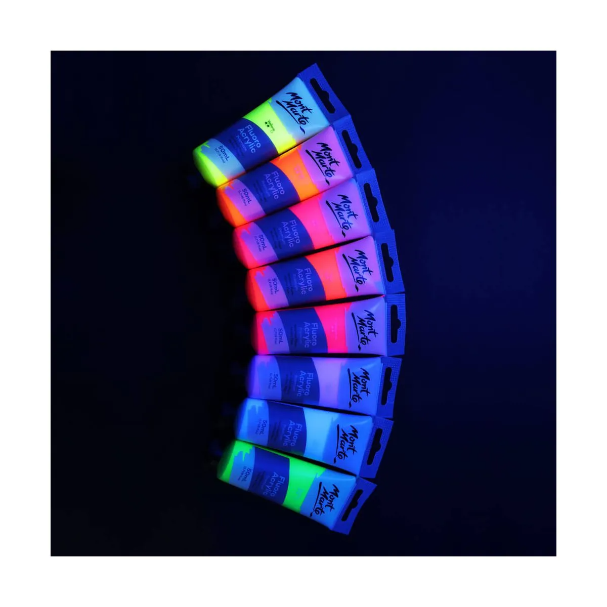 [Giao Hỏa Tốc] [Tuýp lẻ] Màu Acrylic Phản Quang - Fluoro Acrylic Mont Marte 50ml