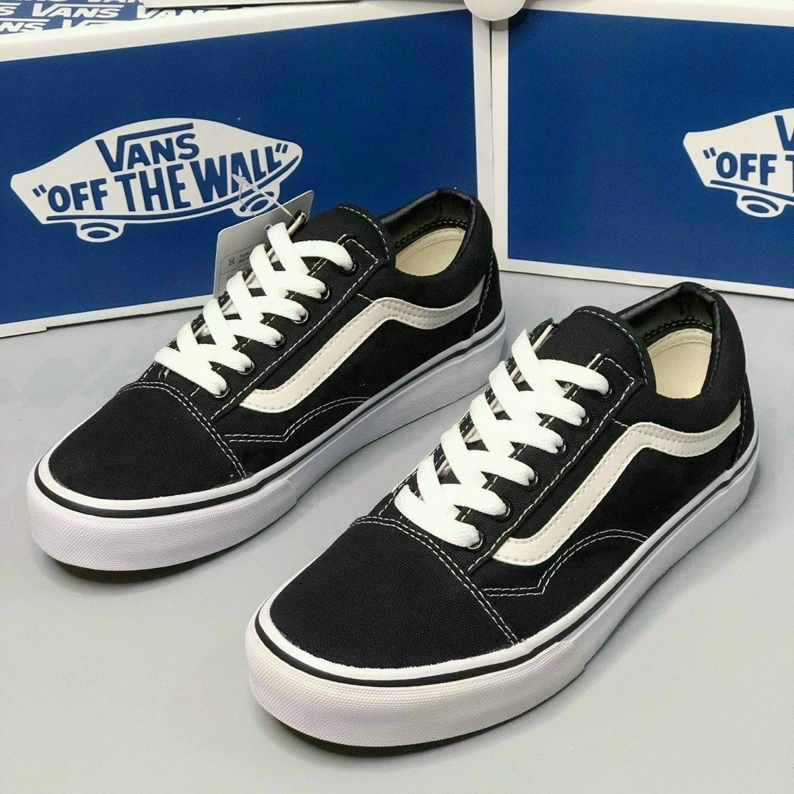 |Tặng tất| Giày Sneaker Vans Old Skool Đen (Fullbox+Hộp Bảo Vệ Box)