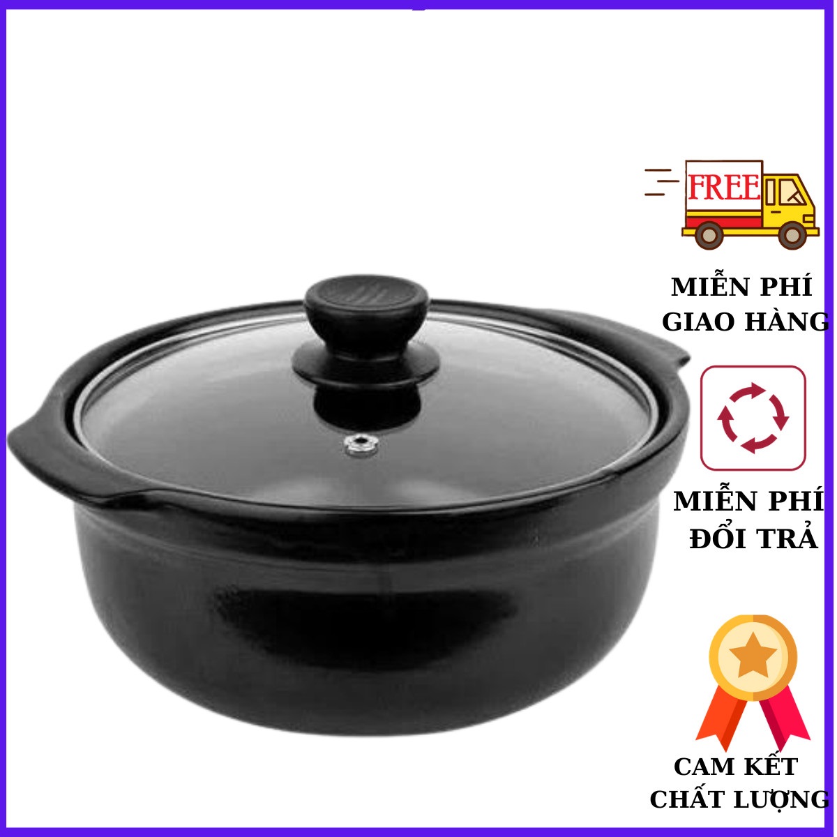 Nồi hầm 2 lít , nồi đất 2L hầm gà, hầm xương, nấu lẫu, hàng loại 1 chịu nhiệt tốt, nồi đất