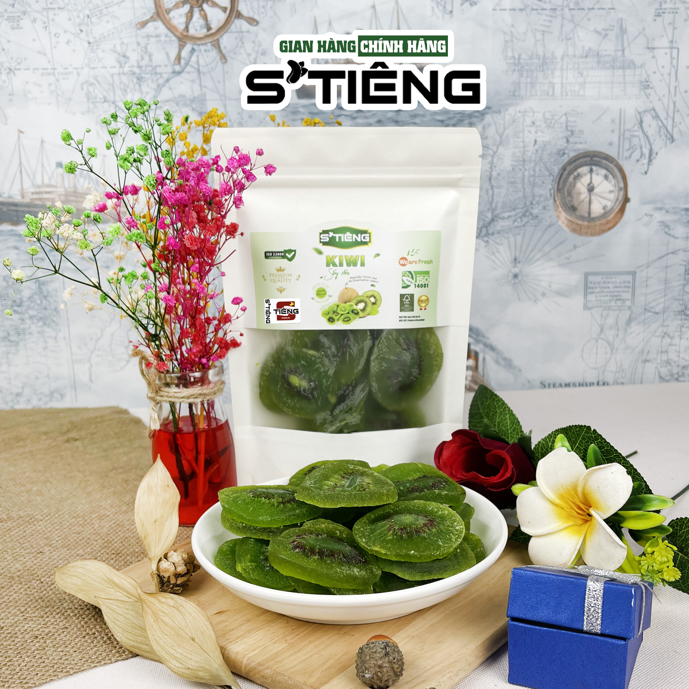 Kiwi Sấy Dẻo Đà Lạt STIÊNG Chua Ngọt