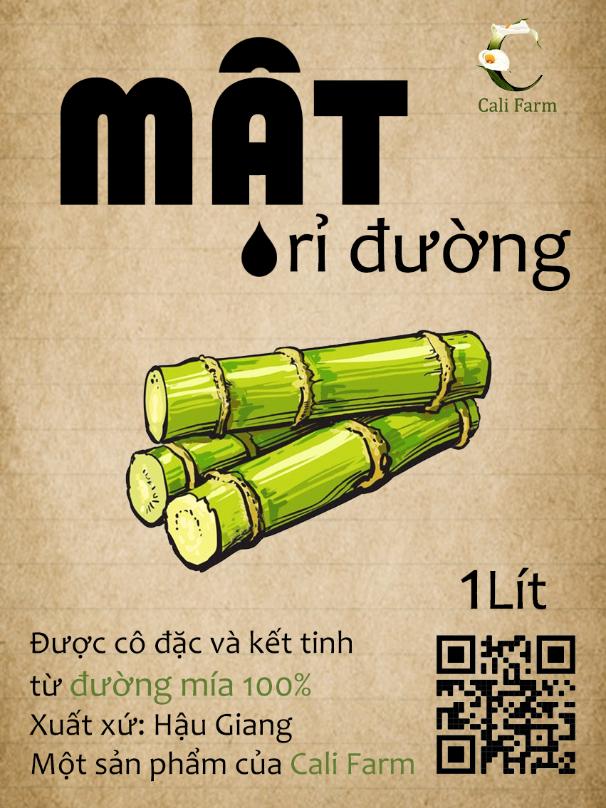 Mật Rỉ Đường Cali Farm Nguyên Chất 1 Lít