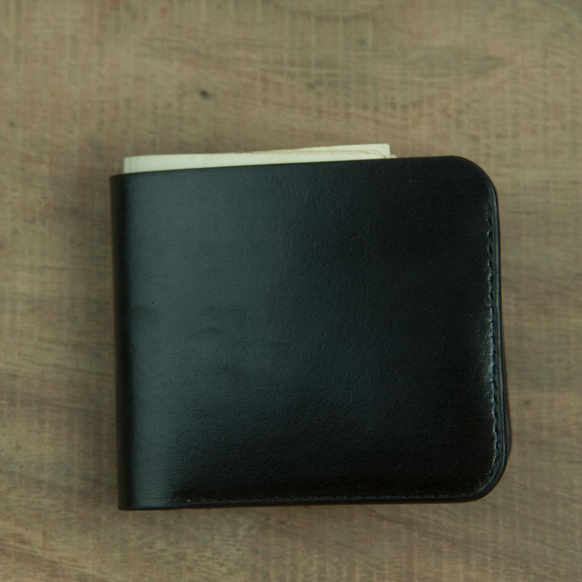 Ví da nam mini - Da bò nhập khẩu - Ví nam DTLeather DT213 (Mầu đen)