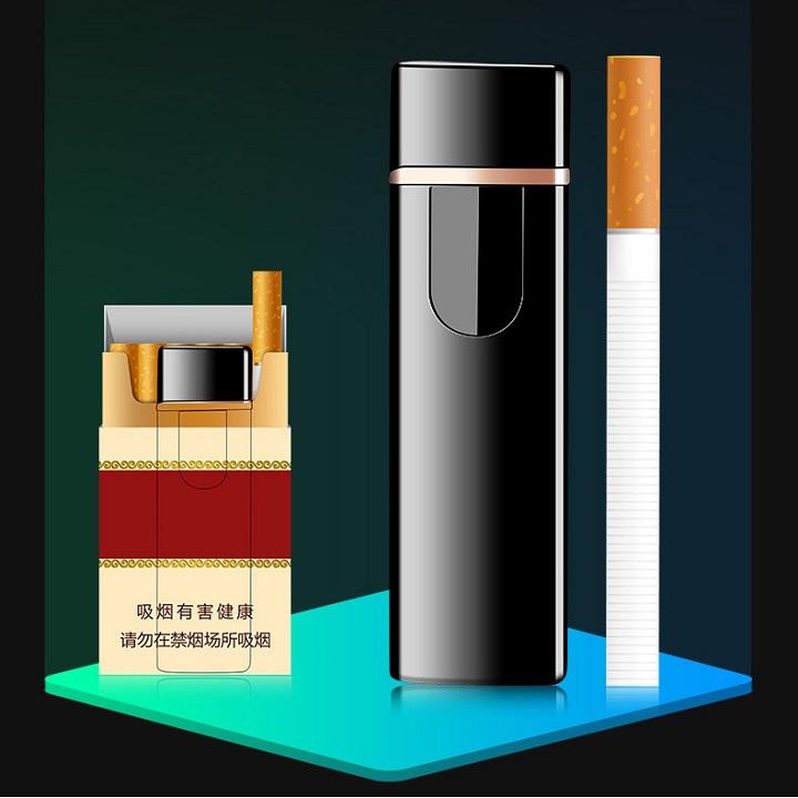 Bật Lủa Sạc Điện Cao Cấp LIGHTER Cảm Ứng Vân Tay Nút Nguồn độc đáo