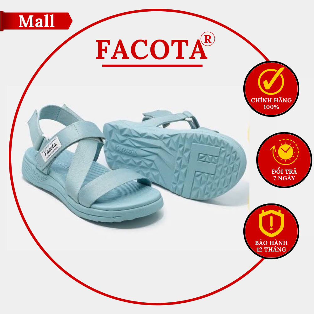 Giày sandal Facota nữ chính hãng NN06, Facota xanh ngọc nữ, Sandal đi học