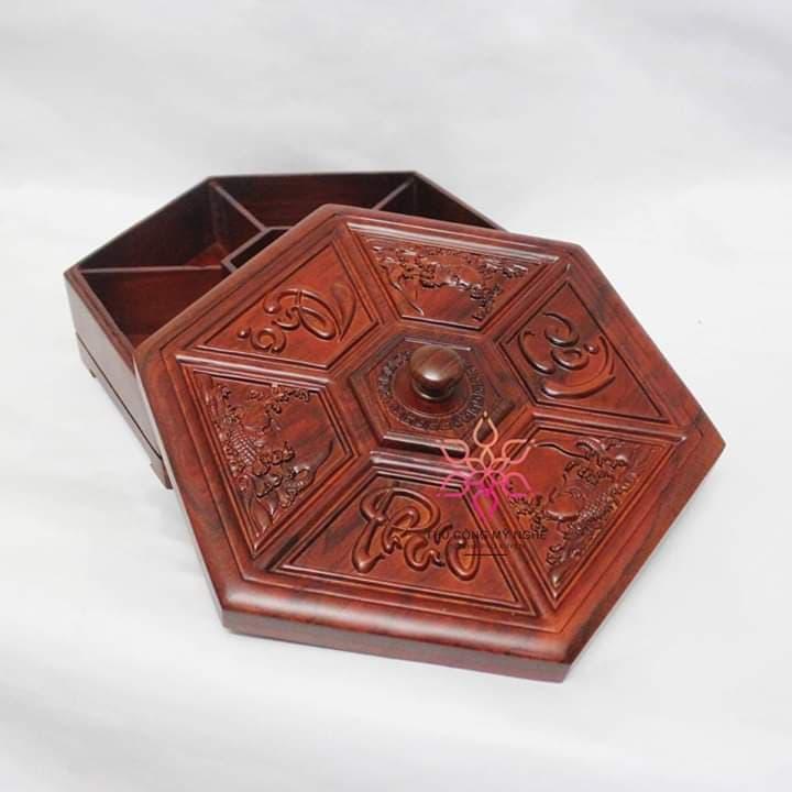 Khay bánh kẹo tết gỗ Hương