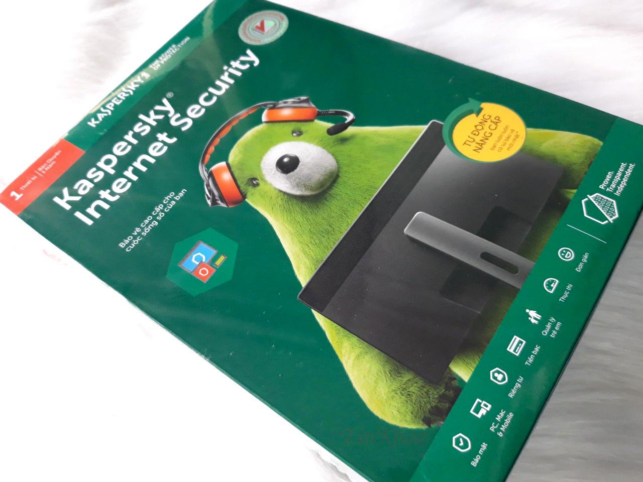 Phần mềm diệt virus Kaspersky Internet Security 1PC cho 1 năm.