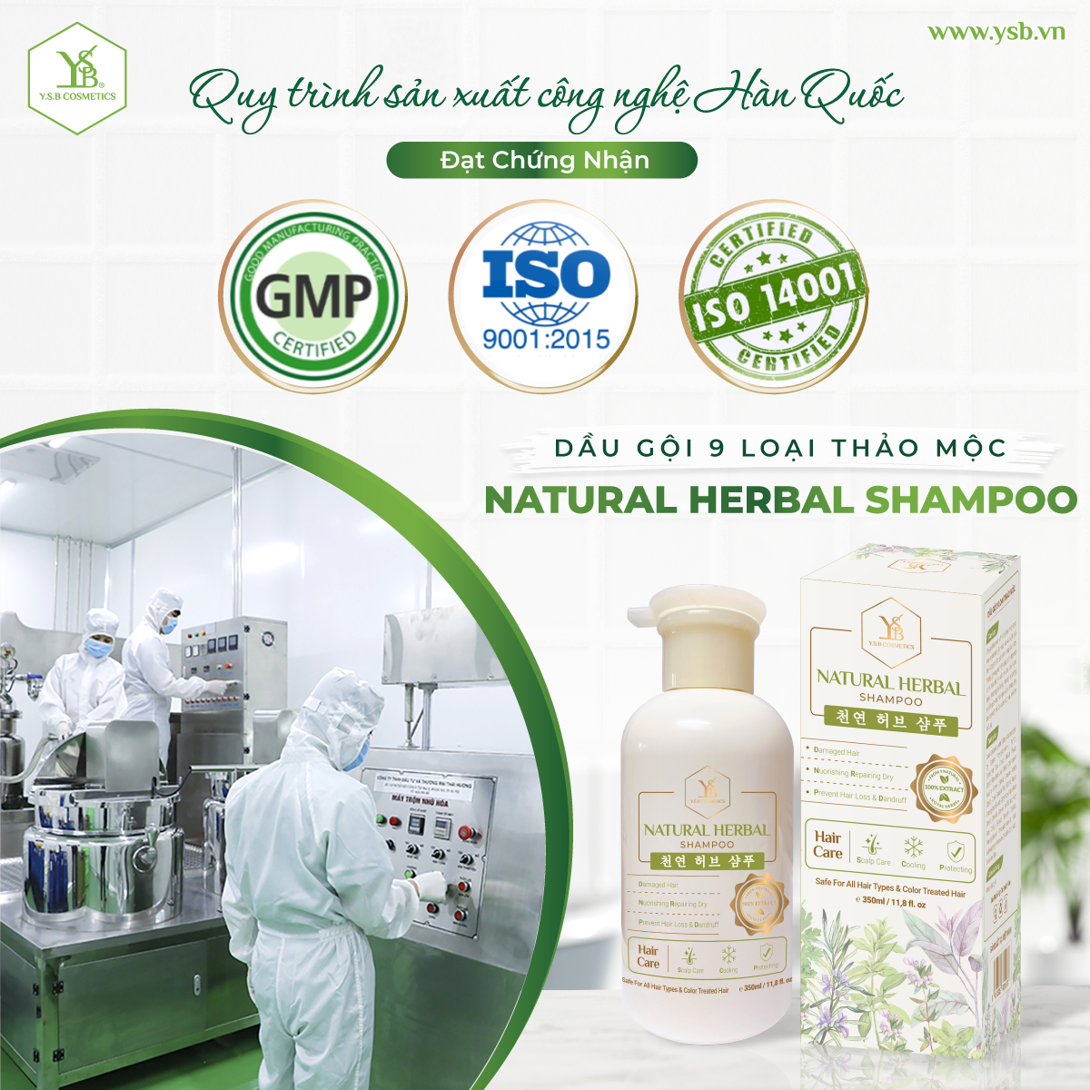 [HCM][YSB Cosmetics] Dầu gội đầu Thảo Mộc NATURAL HERBAL SHAMPOO