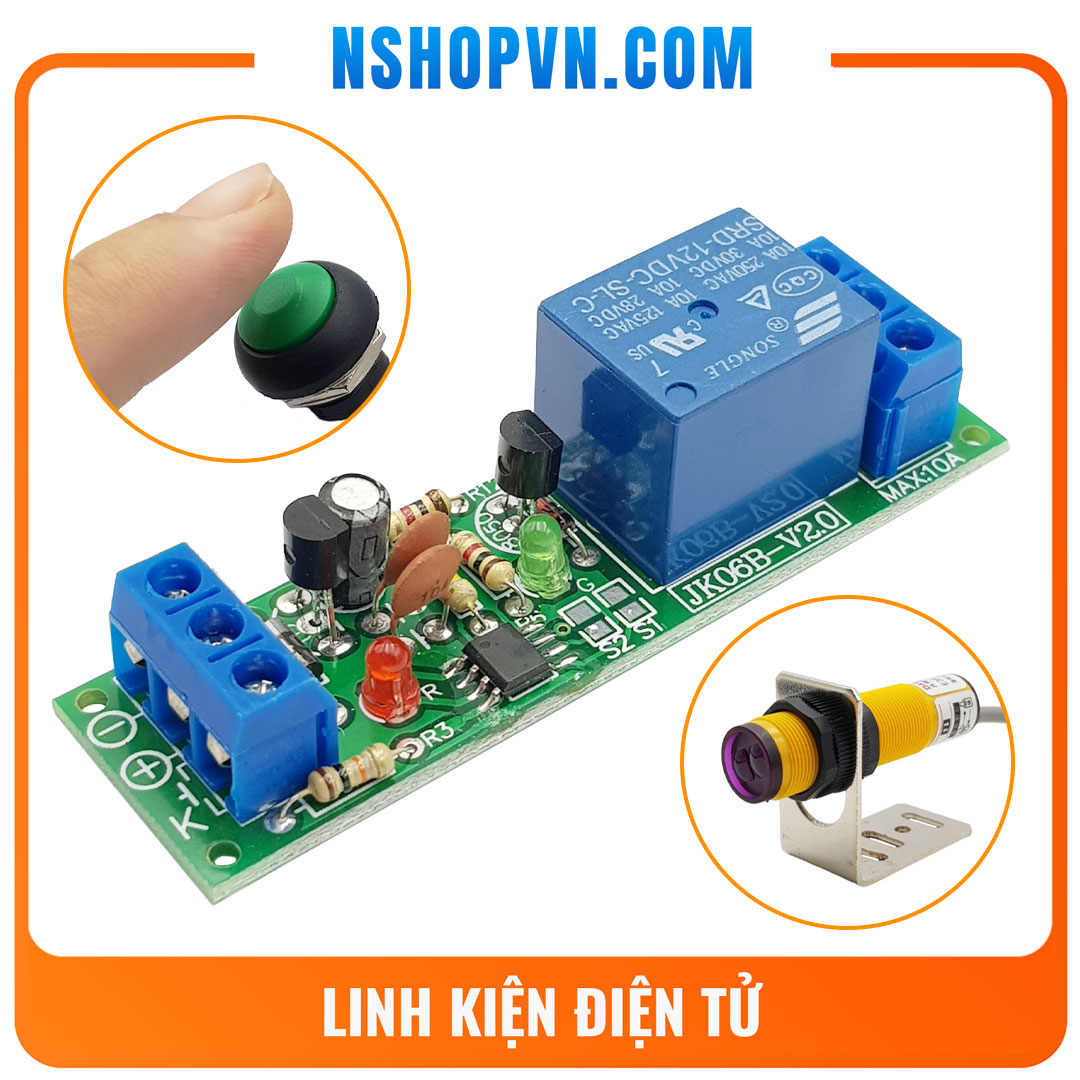 Module kích hoạt relay bằng nút nhấn, cảm biến JK06B-V2.0