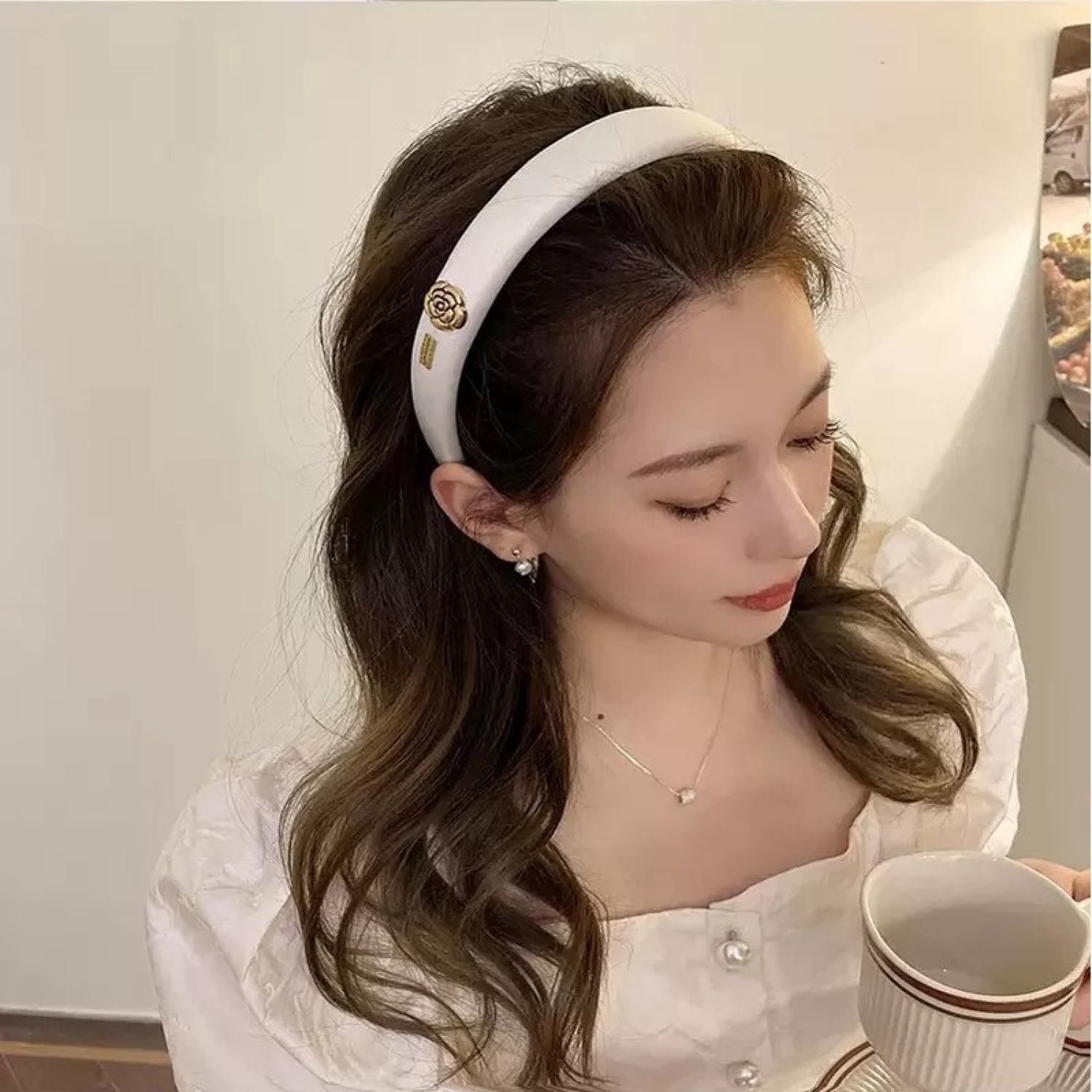 Bờm tóc/băng đô hoa trà siêu xinh cho chị em phụ nữ