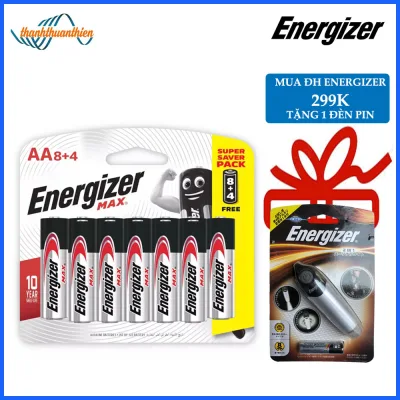 [HCM]Pin Energizer Alkaline Max AA E91 8 tặng 4