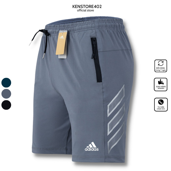 Quần short thể thao nam Q132 chất thun co dãn 4 chiều vải mềm mịn thoáng khí không xù lông nhão vải logo thêu sắc nét