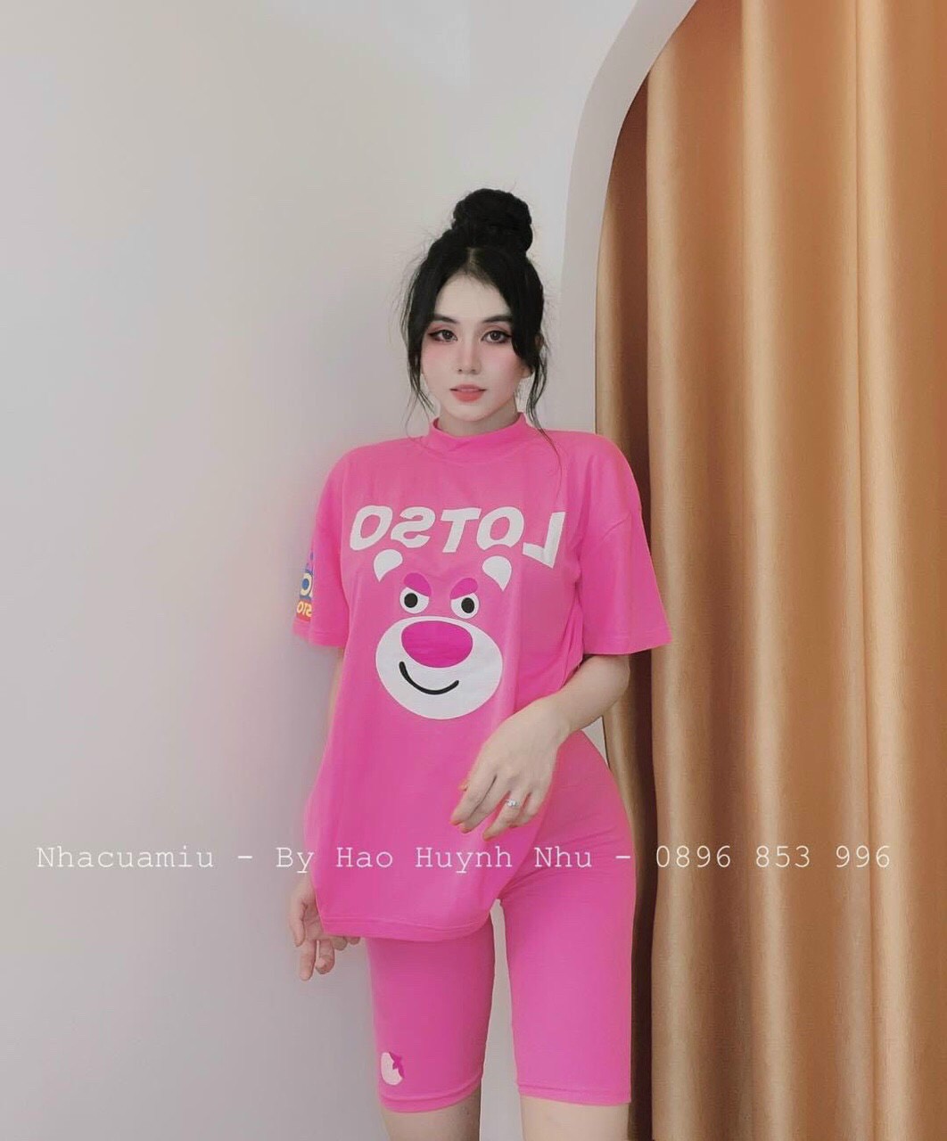 Hcm sét bộ đồ nữ tay lỡ quần lửng in hình cute siêu xinh đi chơi ,dạo phố mtb