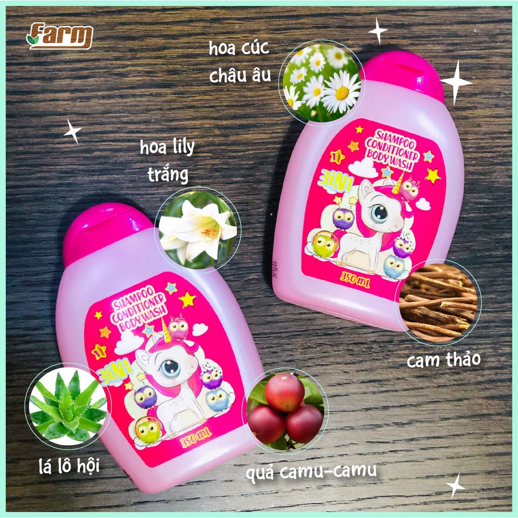 Sữa Tắm Gội Xả Em Bé Unicorn 3in1