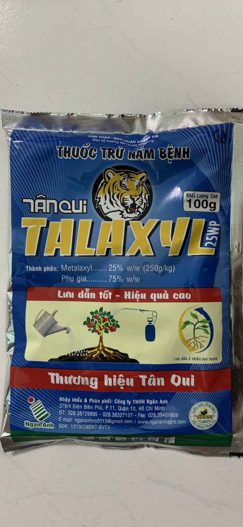 Sản phẩm trừ nấm cây trồng Talaxyl - Metalaxyl gói 100gr