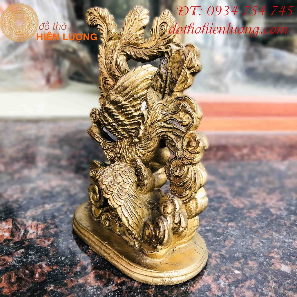 Feng Shui Bronze Phoenix Statue, 13cm Tall
