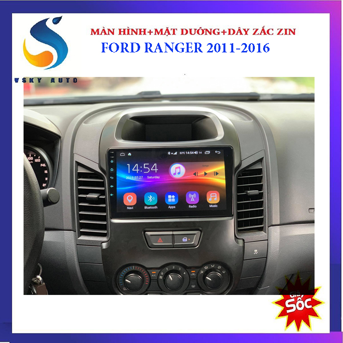 [HỖ TRỢ LẮP ĐẶT Ở HÀ NỘI] Màn hình DVD cho xe FORD RANGER 2011-2016, kính cường lực 2.5D chống xước, chống va đập - màn hình android ô tô, màn hình ô tô giá rẻ