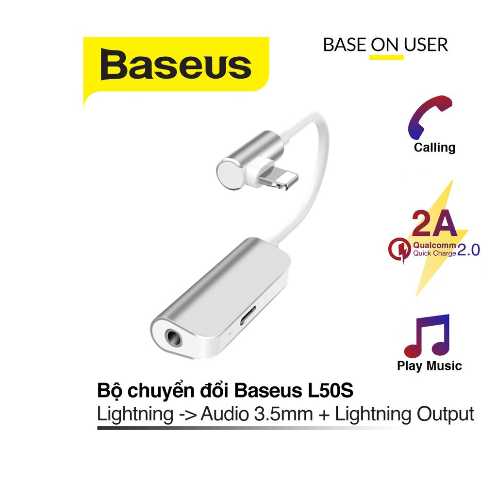 B chuy n c ng Baseus L50S ch n Lightning sang Lightning v Audio