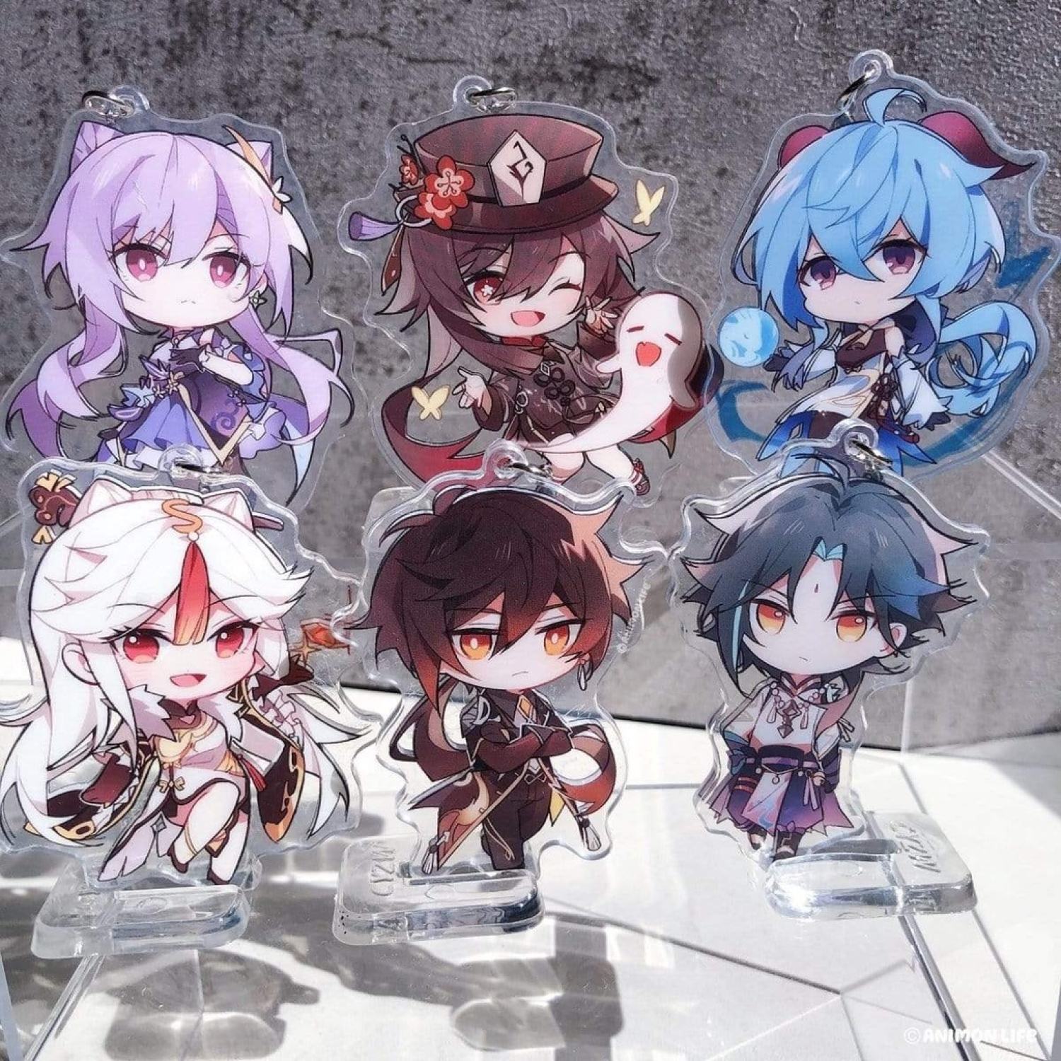 ( Mica trong acrylic ) Móc khóa game GENSHIN IMPACT mẫu 2 chibi anime