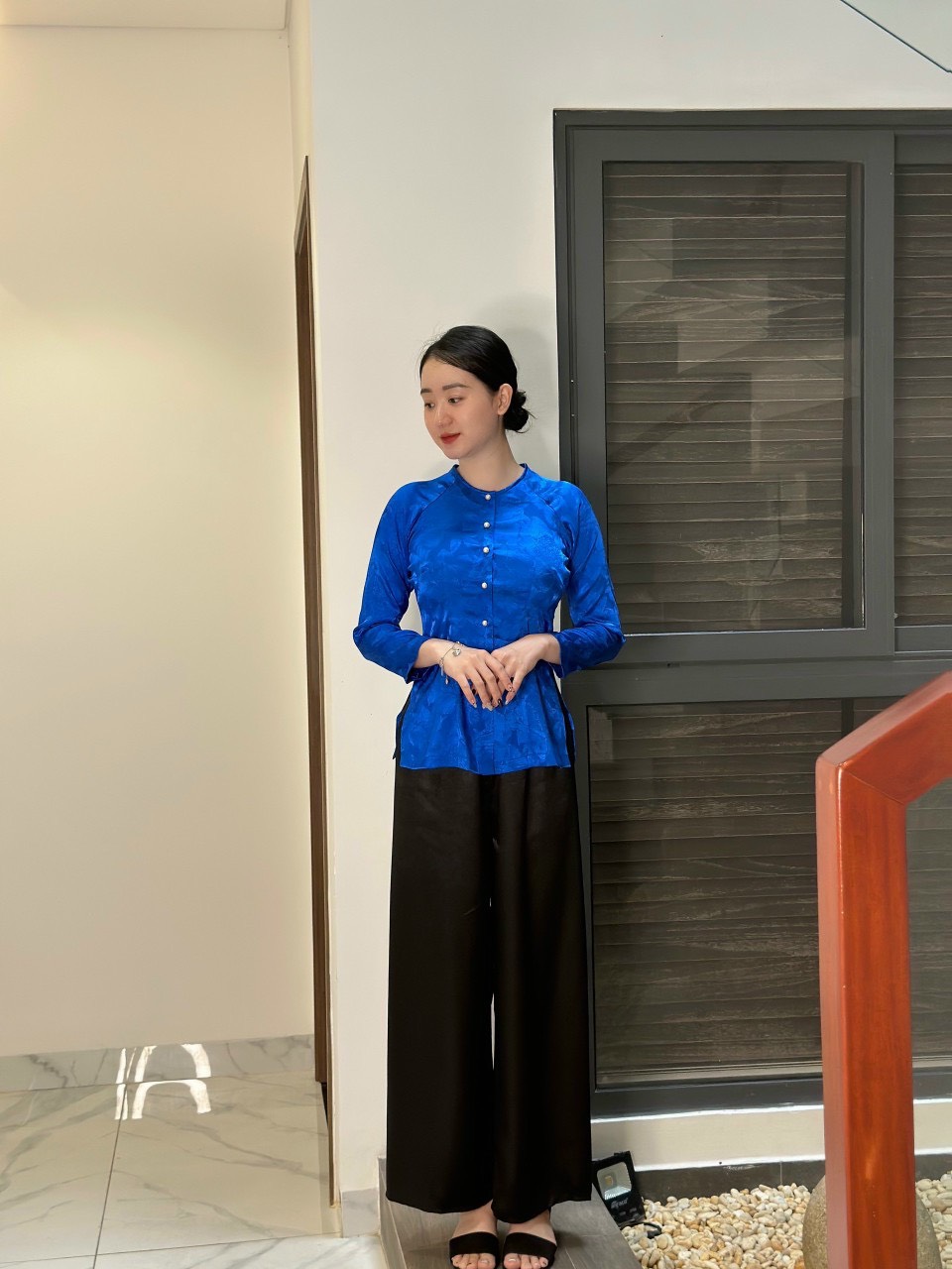 ÁO BÀ BA CÁCH TÂN GẤM ĐỒNG TIỀN