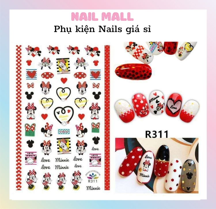 Sticker Dán Móng Nail Chuột Mickey Nhiều Mẫu HZ6367