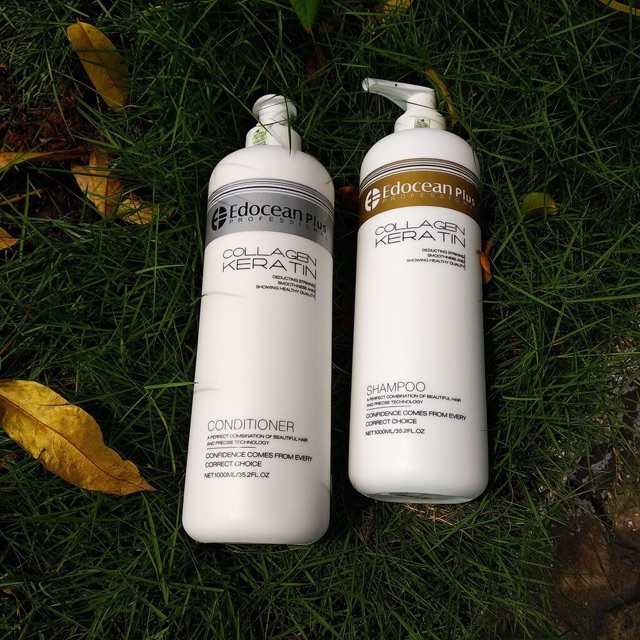 Cặp dầu gội xả COLLAGEN KERATIN EDOCEAN PLUS 1000ml x2
