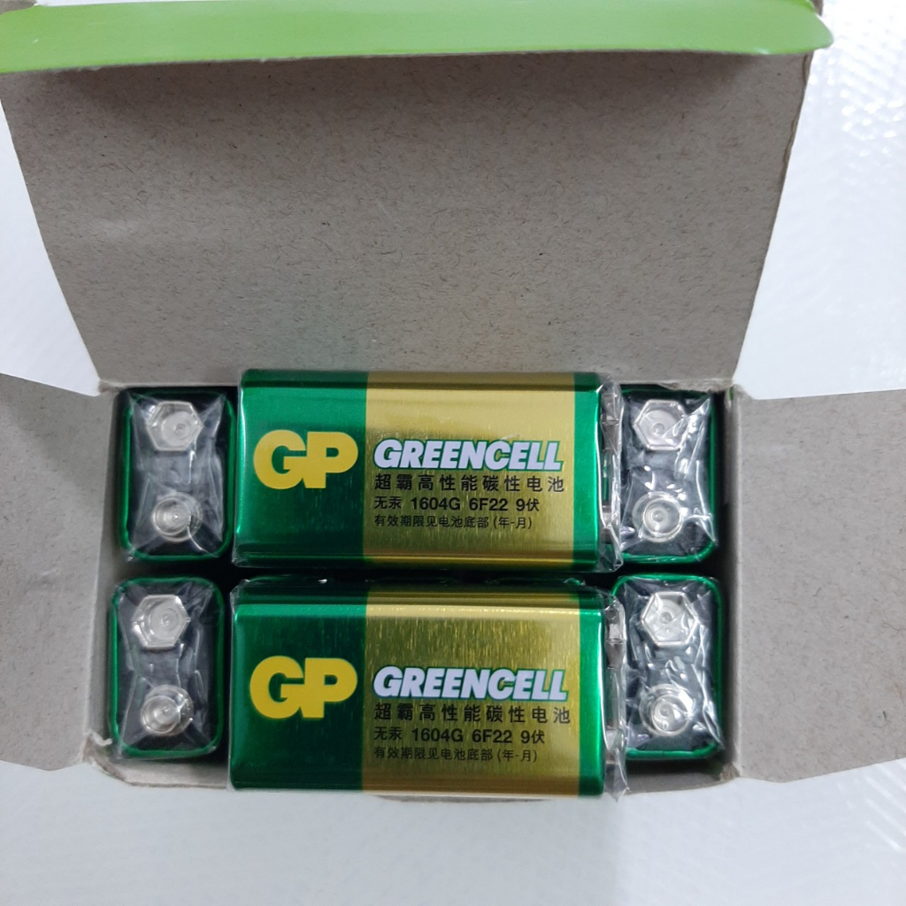 Pin VUÔNG 9v GP GREENCELL 6F22- 1604G (THAN CARBON)