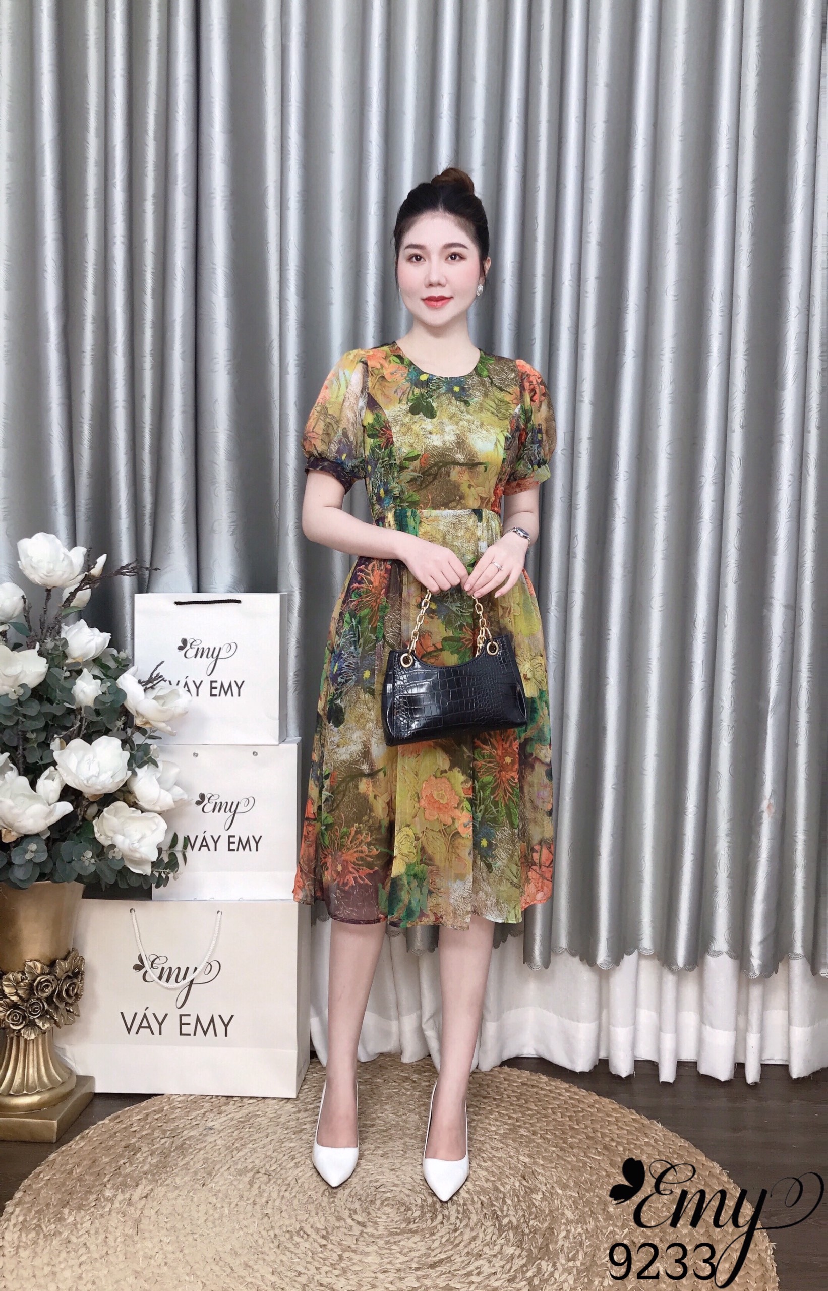 Đầm EMY EM9233 Xoè Voan Tơ