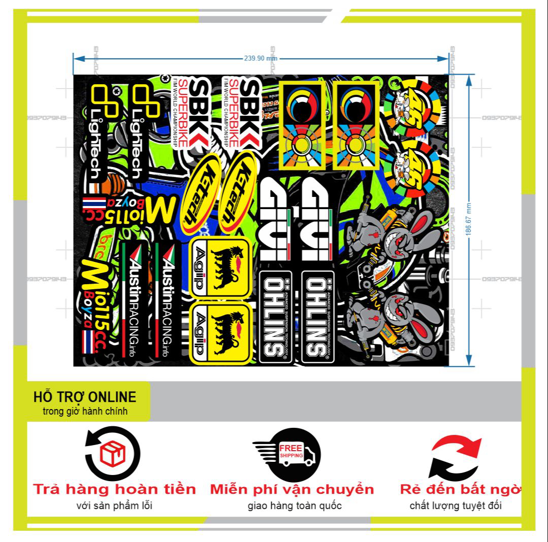 Logo sticker thỏ givi 008