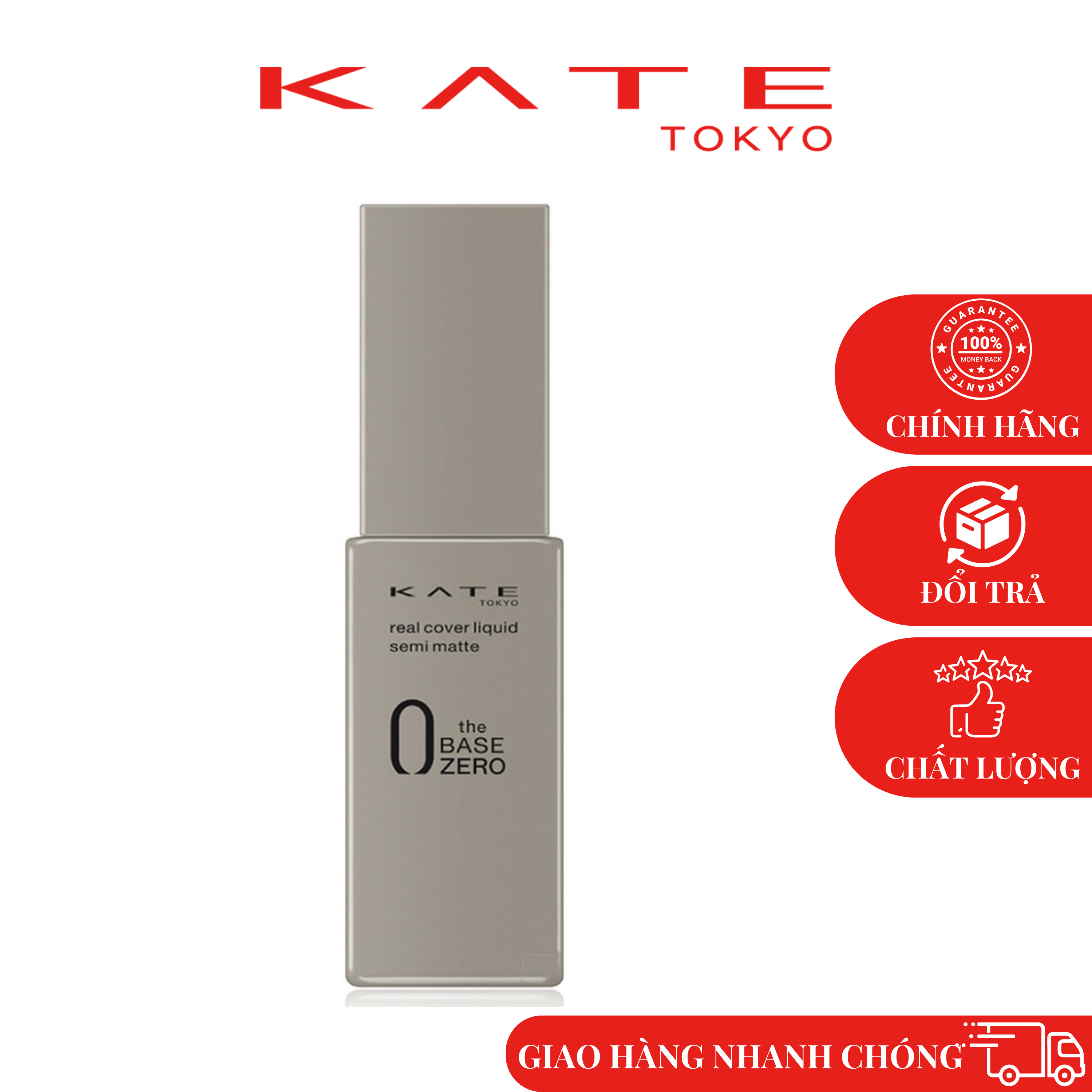 Kem Nền Kiểm Soát Dầu Kate Real Cover Liquid - Semi Matte