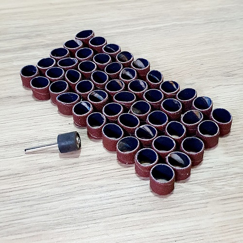 [HCM]Bộ 50 Đầu Mài Nhám Ống Tròn Size 13x14mm và 1 Trục Giữ Gắn Máy Cầm Tay