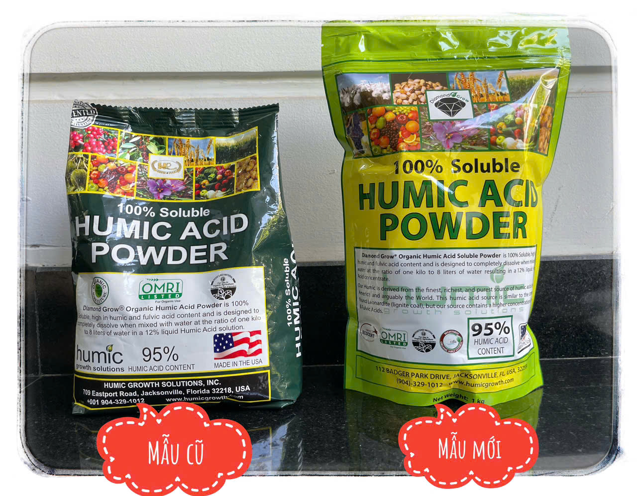 Phân Humic Mỹ Hữu Cơ 95% Acid Powder Dạng Bột (Gói 1kg) - Mẫu mới HumiK