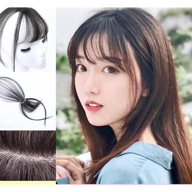 tóc giả nữ loại tốt Tóc mái thưa che hói làm bằng tóc