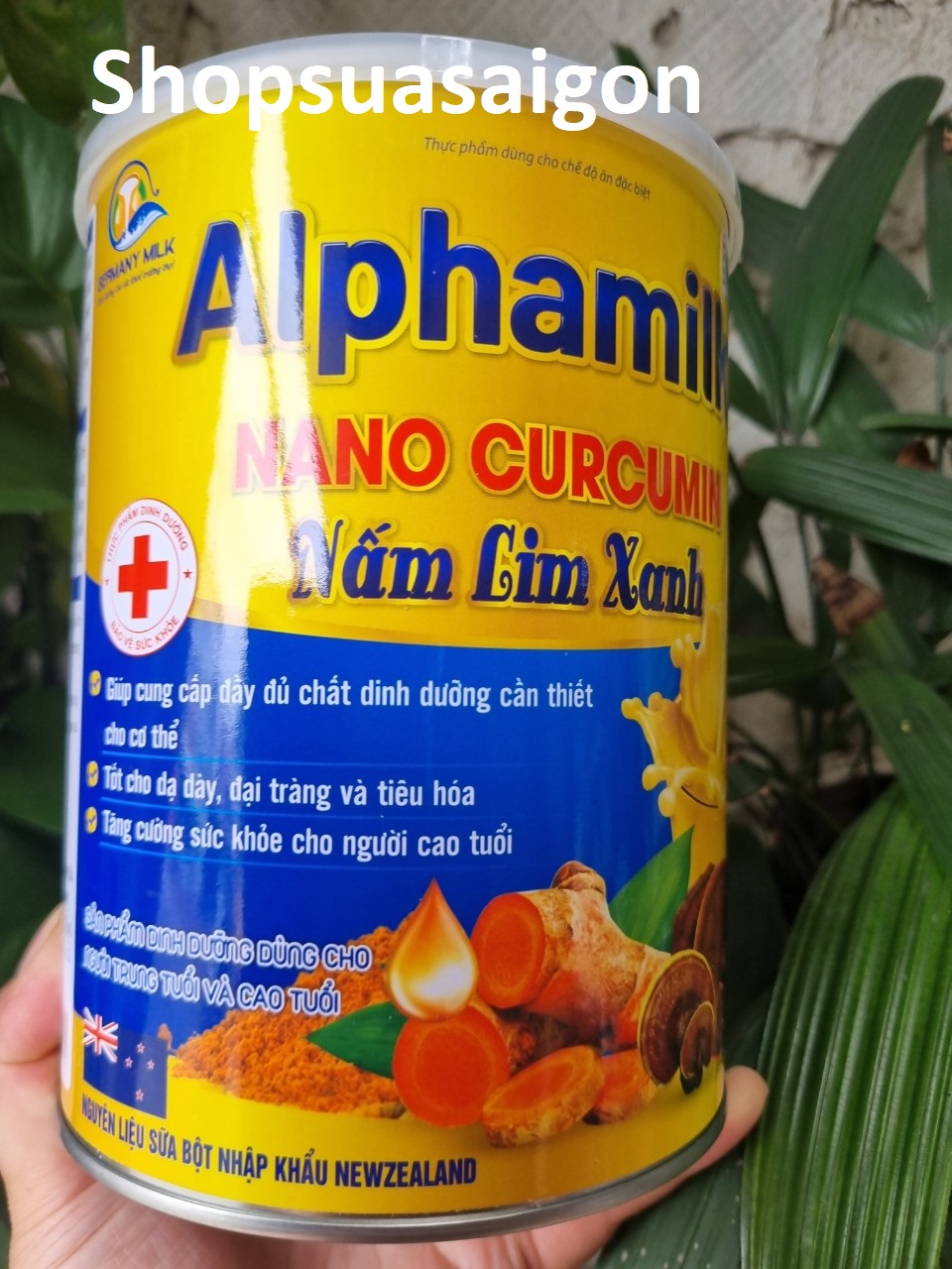 [900gr/hộp-Date 2026] Sữa bột ALPHAMILK NANO CURCUMIN NẤM LIM XANH.