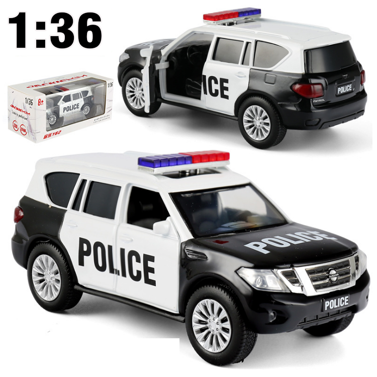 Mô hình xe ô tô cảnh sát bằng kim loại 1 36 xe đồ chơi trẻ em