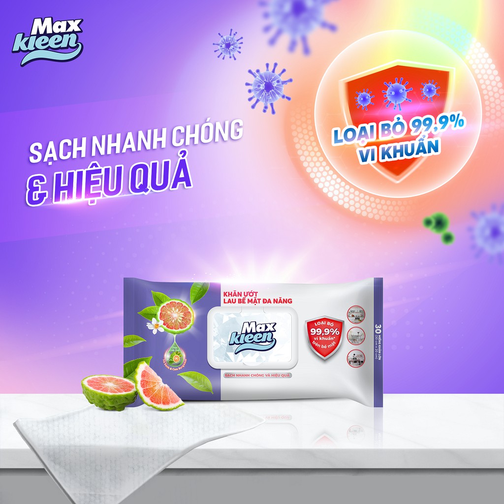 [GIFT] Khăn Ướt lau bề mặt đa năng MaxKleen