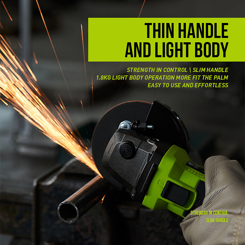 Angle grinder, brushless motor cutter for lithium-ion battery 20V