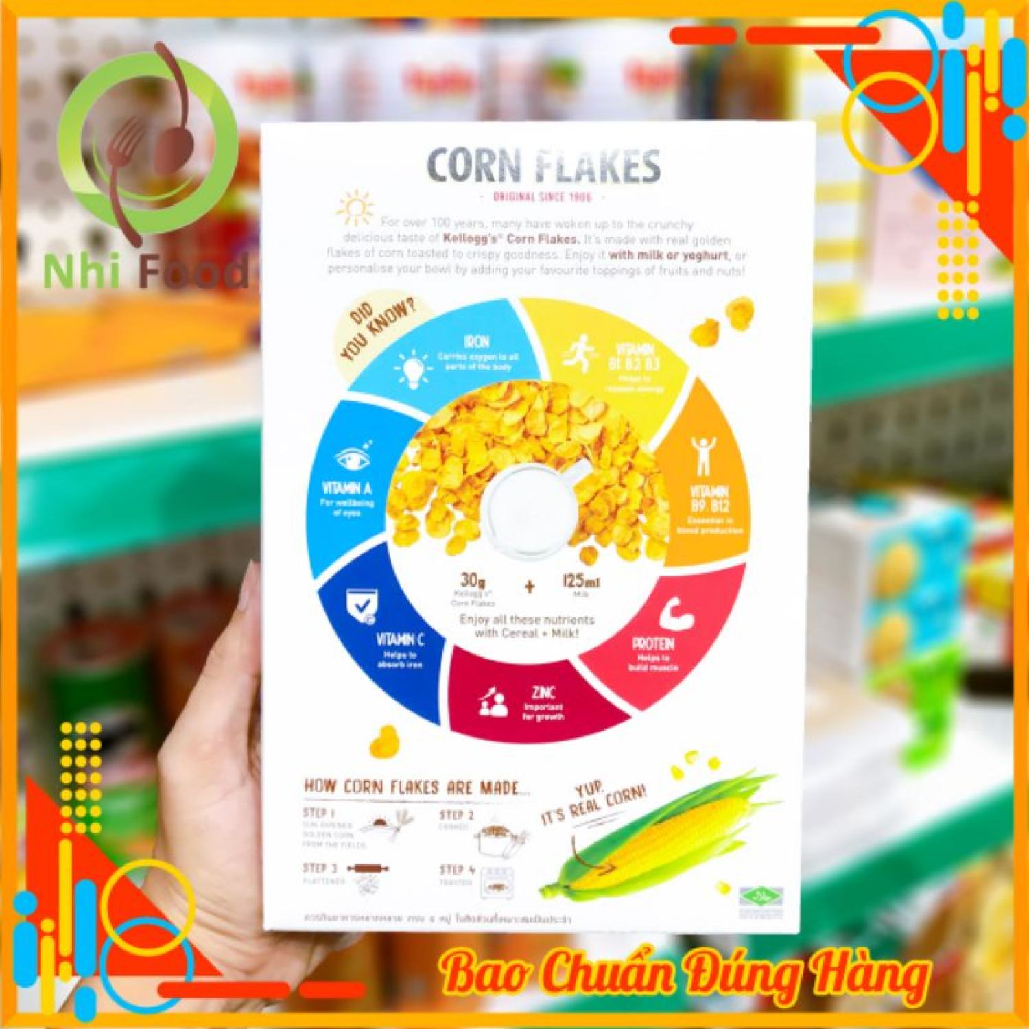 Ngũ Cốc Ăn Sáng Kellogg's Corn Flakes, Gồm 3 Vị
