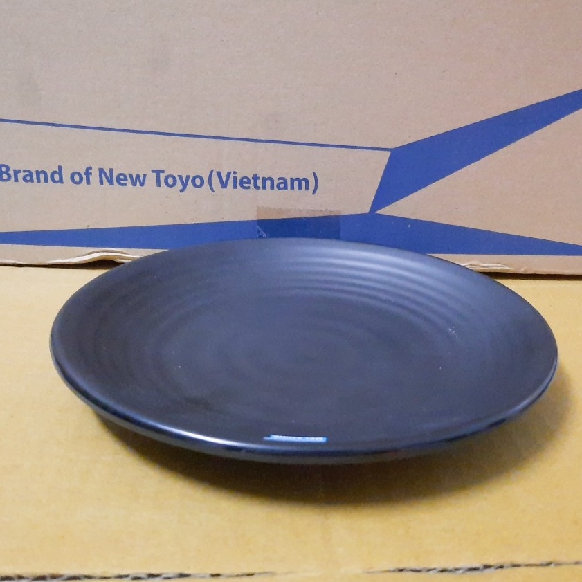 [HCM]Đĩa Nhựa Melamine Đen Nhám 22cm