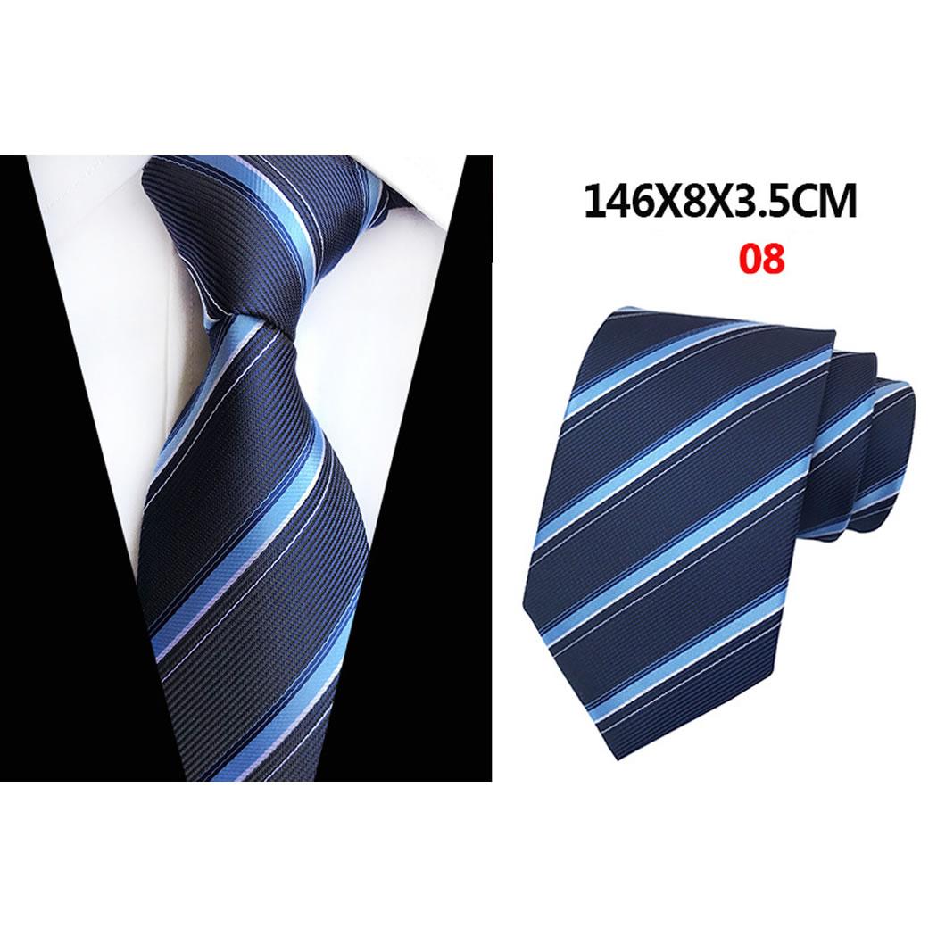 20 Kiểu Đàn ông Màu rắn Cà vạt Sọc Polyester Silk 1200 Mật độ cực cao Đan cổ điển 8CM Wide Jacquard dệt cà vạt quý ông phù hợp với phụ kiện cho tiệc cưới công sở